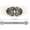 image:imageuxcell Retro Knot Woven Metal Interlocking Buckle Elastic Waist Cinch Belt BandFloral Bucklebeige Bandbronze Buckle