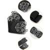image:imageuxcell Retro Knot Woven Metal Interlocking Buckle Elastic Waist Cinch Belt BandFloral Buckleblack Bandblack Buckle