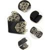 image:imageuxcell Retro Knot Woven Metal Interlocking Buckle Elastic Waist Cinch Belt BandFloral Buckleblack Bandbronze Buckle