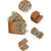 image:imageuxcell Retro Knot Woven Metal Interlocking Buckle Elastic Waist Cinch Belt BandFloral Bucklebrown Bandbronze Buckle