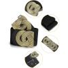 image:imageuxcell Retro Knot Woven Metal Interlocking Buckle Elastic Waist Cinch Belt BandRound Buckleblack Bandbronze Buckle