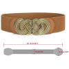 image:imageuxcell Retro Knot Woven Metal Interlocking Buckle Elastic Waist Cinch Belt BandRound Bucklebrown Bandbronze Buckle