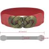 image:imageuxcell Retro Knot Woven Metal Interlocking Buckle Elastic Waist Cinch Belt BandRound Bucklered Bandbronze Buckle