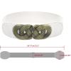 image:imageuxcell Retro Knot Woven Metal Interlocking Buckle Elastic Waist Cinch Belt BandRound Bucklewhite Bandbronze Buckle