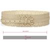 image:imageuxcell Vintage Hollow Floral Leather Cinch Waistband Wide Belts with Buckle for WomenBeige