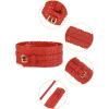 image:imageuxcell Vintage Hollow Floral Leather Cinch Waistband Wide Belts with Buckle for WomenRed