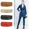 image:imageuxcell Vintage Hollow Floral Leather Cinch Waistband Wide Belts with Buckle for WomenRed
