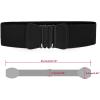 image:imageuxcell Women Bowknot Shaped Interlocking Buckle Elastic Belt WaistbandBlack