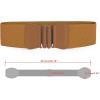 image:imageuxcell Women Bowknot Shaped Interlocking Buckle Elastic Belt WaistbandBrown
