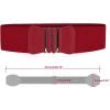 image:imageuxcell Women Bowknot Shaped Interlocking Buckle Elastic Belt WaistbandRed
