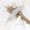 image:imageuxcell Women Rhinestone Bead Decor Satin Ribbon Wedding BeltBeige