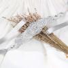 image:imageuxcell Women Rhinestone Bead Decor Satin Ribbon Wedding BeltGray