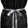 image:imageuxcell Women Rhinestone Bead Decor Satin Ribbon Wedding BeltGray