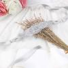 image:imageuxcell Women Rhinestone Bead Decor Satin Ribbon Wedding BeltGray
