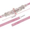 image:imageuxcell Women Rhinestone Bead Decor Satin Ribbon Wedding BeltPale Pink