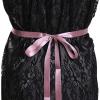 image:imageuxcell Women Rhinestone Bead Decor Satin Ribbon Wedding BeltPale Pink