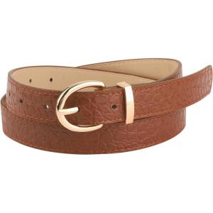 image:imageAllegra K Alligator Embossed Belts Leather Waist Alloy Pin Buckle Belt for WomenBrown