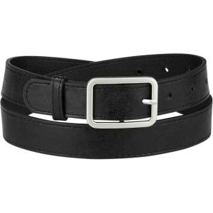 image:imageAllegra K Ladies Skinny Belts PU Casual Shiny Waist Belt for Dress Jeans Single Pin BuckleBlack