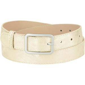 image:imageAllegra K Ladies Skinny Belts PU Casual Shiny Waist Belt for Dress Jeans Single Pin BuckleGolden