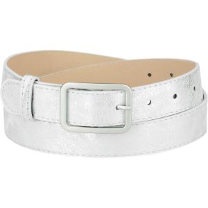 image:imageAllegra K Ladies Skinny Belts PU Casual Shiny Waist Belt for Dress Jeans Single Pin BuckleSilver