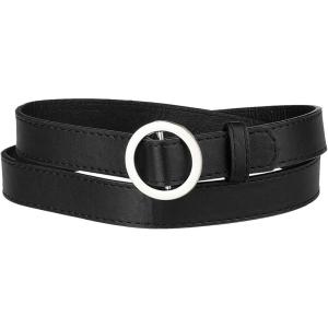 image:imageAllegra K Womens Belts O Ring Metal Buckle Plus Size Thin Nonporous Waist Belt for Jeans Dress 09 Inches WidthBlack