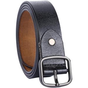 image:imageuxcell Women Casual Leather Belt Fashionable Stylish Vintage Width 1Black