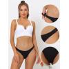 image:imageAllegra K Underwear for Women LowRise Contract Color Bikini Sporty SweatAbsorbing ThongsBlack