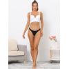 image:imageAllegra K Underwear for Women LowRise Contract Color Bikini Sporty SweatAbsorbing ThongsBlack