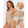 image:imageAllegra K Womens Mesh Jumpsuit Top Bodysuit Tummy Control Sculpting Body Shaper Shapewear Thong with Adjustable Straps