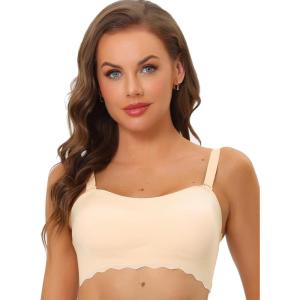 image:imageAllegra K Womens Bandeau Bra Wirefree NonSlip Tube Top Removable Straps Strapless Bras