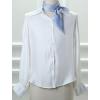 image:imageAllegra K 70cm Women Stripe Print Square Scarves Kerchief Neck Scarf Neckerchief HeadbandLight Blue