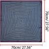 image:imageAllegra K 70cm Women Stripe Print Square Scarves Kerchief Neck Scarf Neckerchief HeadbandNavy Blue