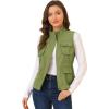 image:imageAllegra K Womens Casual Stand Collar Anorak Cargo Vests Sleeveless Utility Jacket