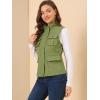 image:imageAllegra K Womens Casual Stand Collar Anorak Cargo Vests Sleeveless Utility Jacket