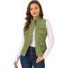 image:imageAllegra K Womens Casual Stand Collar Anorak Cargo Vests Sleeveless Utility Jacket