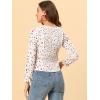 image:imageAllegra K Womens Floral Square Neck Long Sleeve Print Peasant Blouse Top