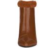 image:imageAllegra K Womens Pointed Toe Faux Fur Block Heel Ankle Boots