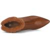 image:imageAllegra K Womens Pointed Toe Faux Fur Block Heel Ankle Boots