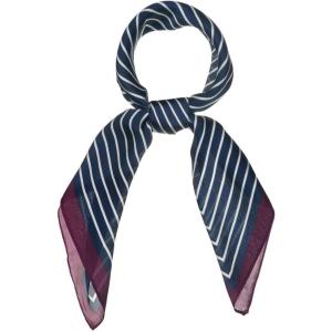 image:imageAllegra K 70cm Women Stripe Print Square Scarves Kerchief Neck Scarf Neckerchief HeadbandNavy Blue