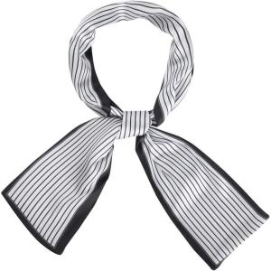 image:imageAllegra K Skinny Scarves Stripe Neck Wraps for Women Fasion Neckerchief Ribbon HairbandWhite