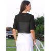 image:imageAllegra K Chiffon Bolero Shrug for Womens Open Front Ruffle Short Sleeve Cropped Cardigan for Evening DressBlack