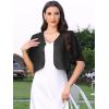 image:imageAllegra K Chiffon Bolero Shrug for Womens Open Front Ruffle Short Sleeve Cropped Cardigan for Evening DressBlack