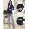 image:imageAllegra K Cotton Linen Blazers for Womens Business Casual One Button Work Jacket Office SuitNavy Blue
