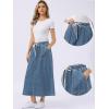 image:imageAllegra K Denim Maxi Skirt for Women Elastic Waist Casual A Line Long Jean SkirtsBlue