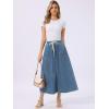 image:imageAllegra K Denim Maxi Skirt for Women Elastic Waist Casual A Line Long Jean SkirtsBlue