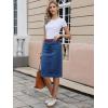 image:imageAllegra K Denim Skirt for Women High Waist Split Back Pockets Knee Length Pencil SkirtBlue