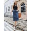 image:imageAllegra K Denim Skirt for Women High Waist Split Back Pockets Knee Length Pencil SkirtDark Blue