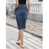 image:imageAllegra K Denim Skirt for Women High Waist Split Back Pockets Knee Length Pencil SkirtDark Blue