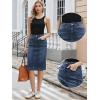image:imageAllegra K Denim Skirt for Women High Waist Split Back Pockets Knee Length Pencil SkirtDark Blue