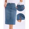 image:imageAllegra K Denim Skirt for Women High Waisted Casual Back Slit Stretchy Below Knee Length Jean SkirtBlue